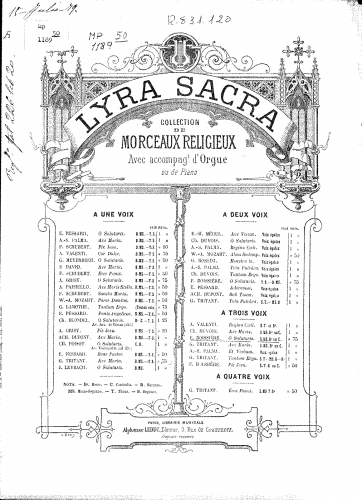 Boissière - O salutaris - Score