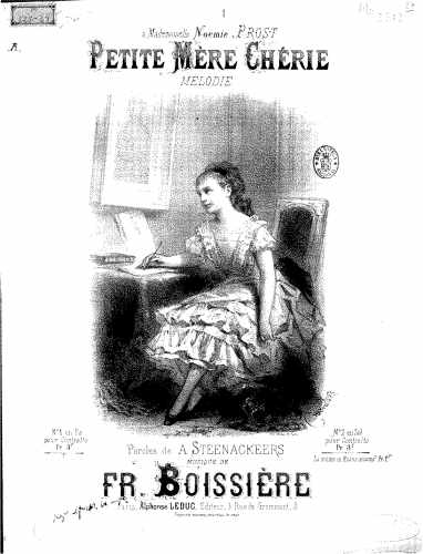 Boissière - Petite mère chérie - Score