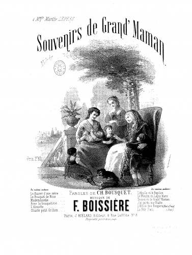 Boissière - Souvenirs de grand' maman - Score