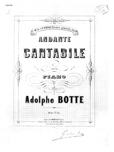 Botte - Andante cantabile - Score