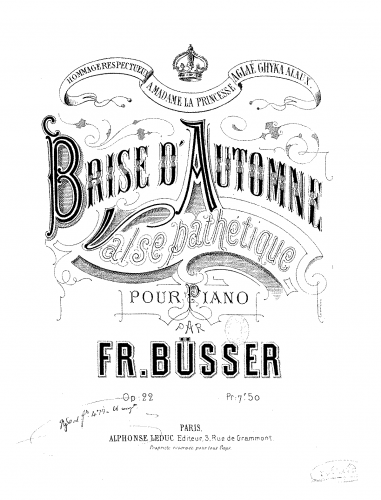 Büsser - Brise d'automne - Score