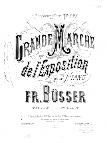 Büsser - Grande marche de l'Exposition - Score