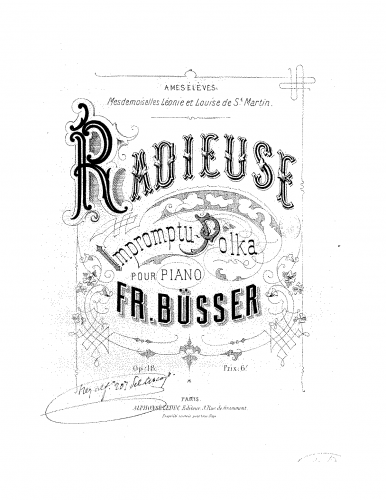 Büsser - Radieuse - Score