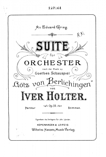 Holter - Götz von Berlichen, Op. 10 - Score