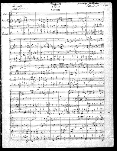Janitsch - Sonata da Camera in C major (2) - Arrangements and Transriptions For Violin, Cello, Viol and Continuo - Score