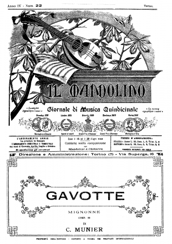 Munier - Gavotte, Mignonne Comp.80 - Score