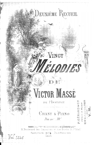 Massé - Vingt Mélodies - Deuxième recueil - Score