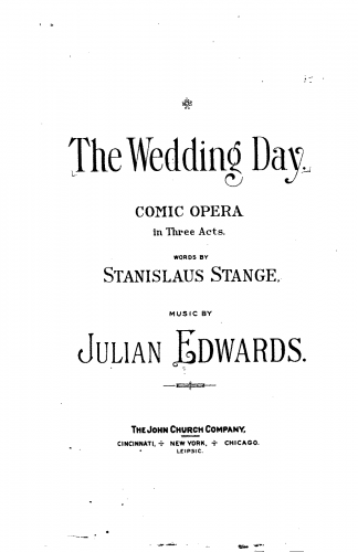 Edwards - The Wedding Day - Vocal Score - Score