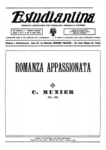 Munier - Romanza appassionata - Score