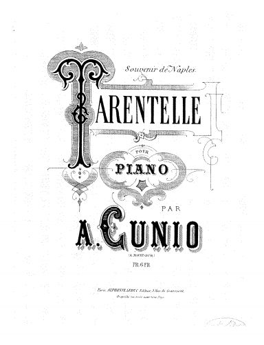 Cunio - Tarentelle - Score