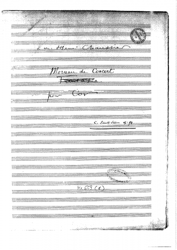 Saint-Saëns - Morceau de Concert - Score