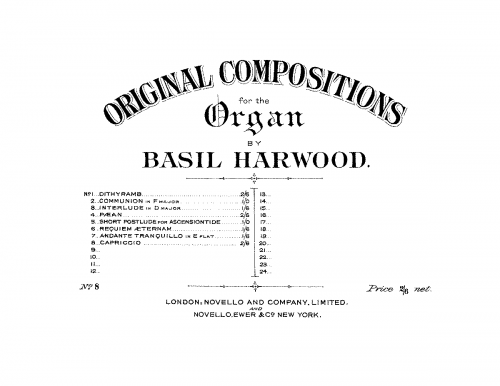 Harwood - Capriccio, Op. 16 - Score