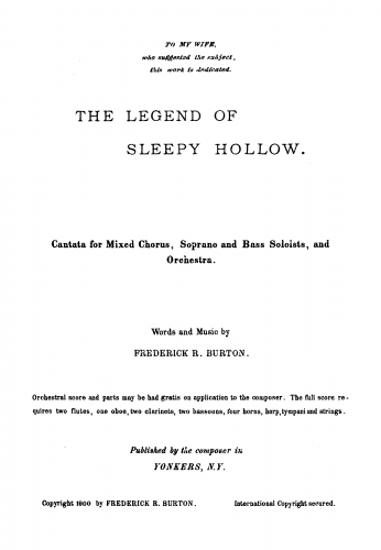 Burton - The Legend of Sleepy Hollow - Vocal Score - Score