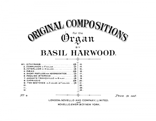 Harwood - Two Sketches - Score