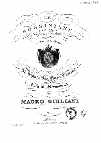 Giuliani - Rossiniana No. 3, Op. 121 - Score