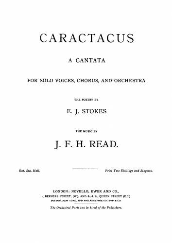 Read - Caractacus - Vocal Score - Score