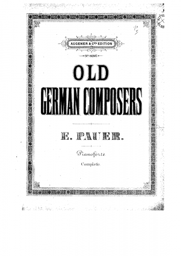 Pauer - Old German Composers for the Clavecin - Score