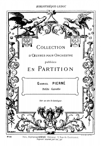 Pierné - Album pour mes petits amis - Petite gavotte (No. 4) For Small Orchestra - Score
