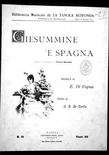 Di Capua - Giesummine 'e Spagna - Score