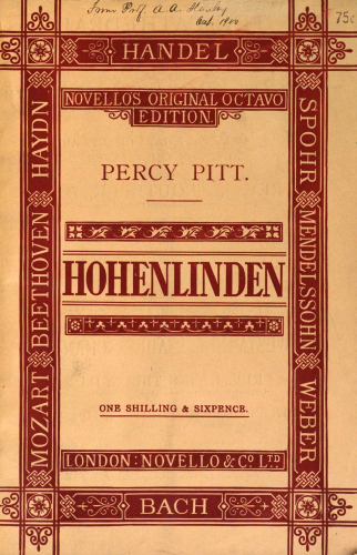 Pitt - Hohenlinden - Vocal Score - Score