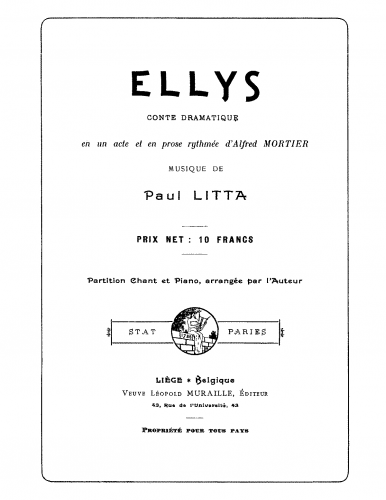 Litta - Ellys - Vocal Score - Score