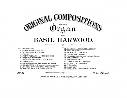 Harwood - Christmastide, Op. 34 - Score