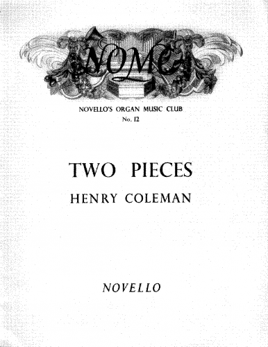 Coleman - 2 Pieces for Organ - Score