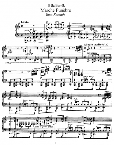 Bartók - Marche Funèbre, DD.75b - Score