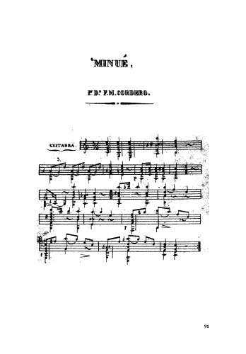 Cordero - Minué - Score