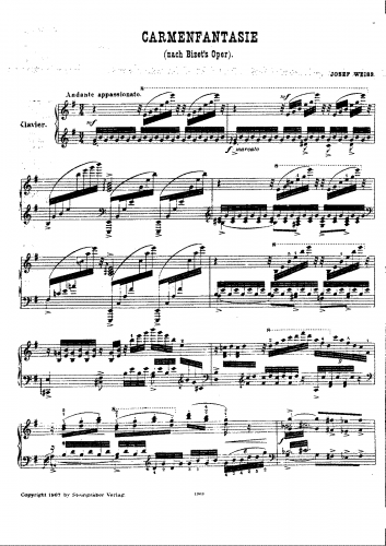 Weiss - Carmenfantasie nach Bizets Oper - Score