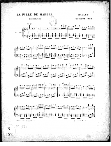 Adam - La Fille de Marbre - For Piano solo - Tarentelle