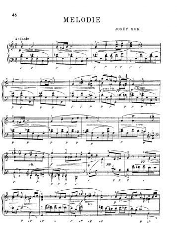 Suk - Melodie - Score