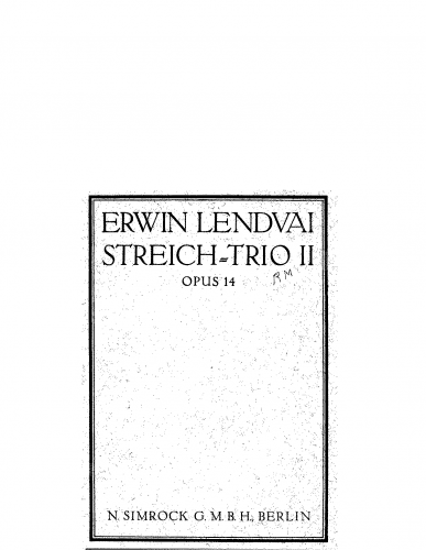 Lendvai - String Trio No. 2, Op. 14 - Score - Score