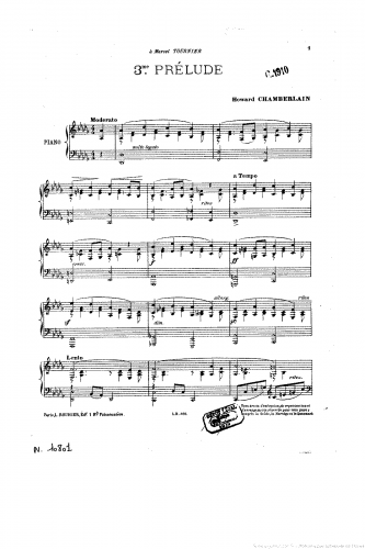 Chamberlain - Prélude n°3 - Score