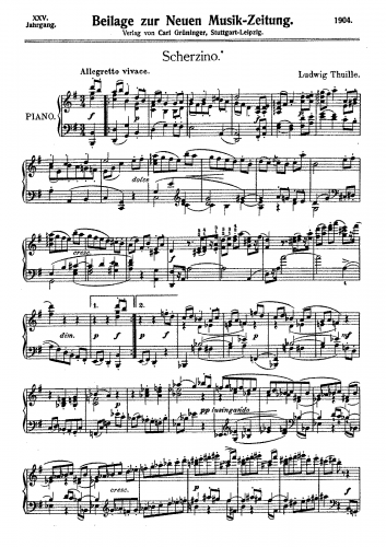 Thuille - Scherzino for Piano - Score