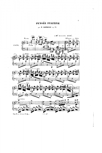 Cavallo - Pensée Fugitive, Op. 56 - Score