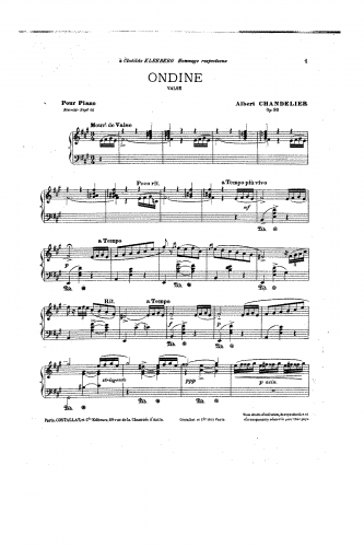 Chandelier - Ondine, Valse - Score