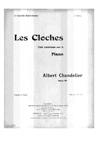 Chandelier - Les Cloches, Etude Symphonique pour le Piano - Score