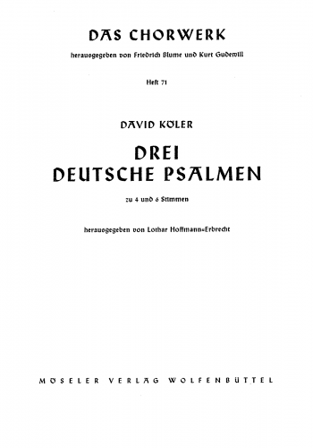 Köler - 3 German Psalms - Score