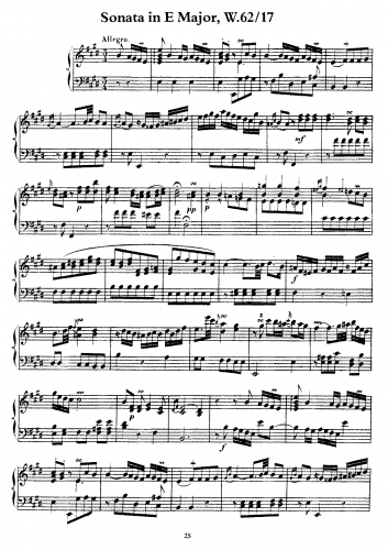 Bach - Sonata in E, Wq.62/17 - Score