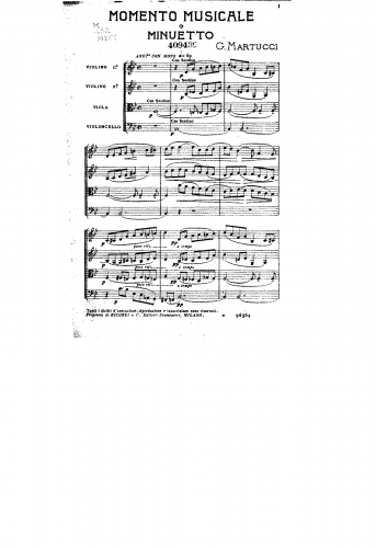 Martucci - Momento musicale e minuetto - Full Score - Score