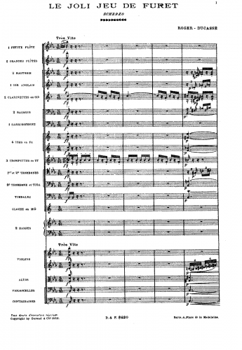 Roger-Ducasse - Le Joli Jeu de furet - Complete Orchestral Score