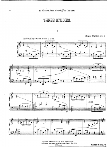 Quilter - Three Studies - Score