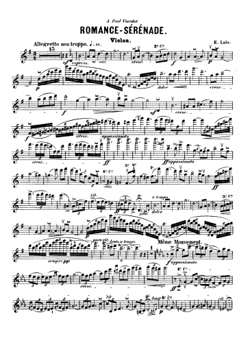 Lalo - Romance-sérénade - For Violin and Piano