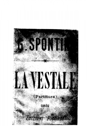 Spontini - La vestale - Score