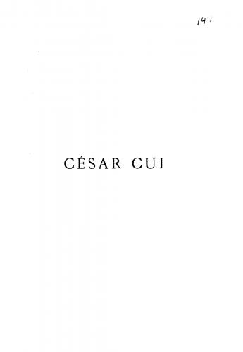 Mercy-Argenteau - César Cui: esquisse critique - Complete monograph