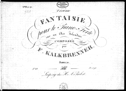 Kalkbrenner - Fantasia No. 10 'Sur un air irlandais' - Score