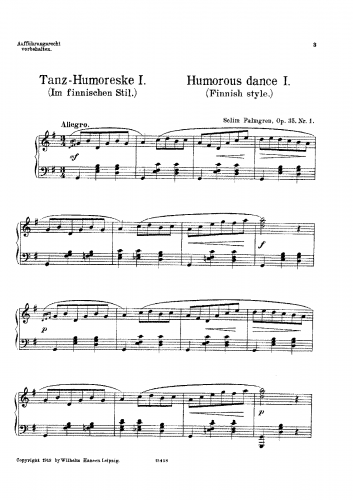 Palmgren - 4 Sketches, Op. 35 - Score