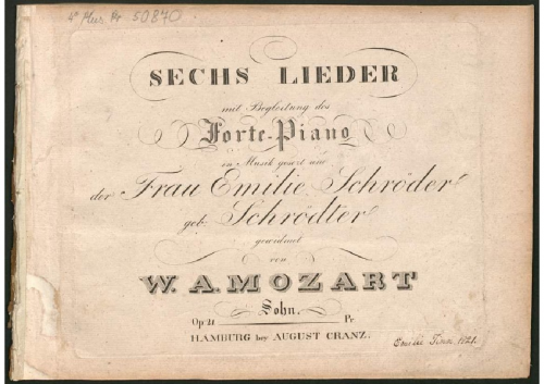 Mozart - 6 Lieder, Op. 21 - Score