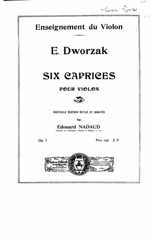 Dworzak von Walden - Six Caprices pour violon, Op. 1 - Score